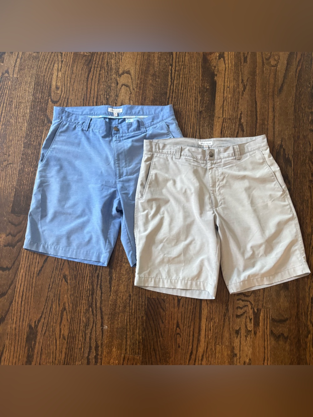 Peter Millar Shackleford Hybrid Melange Shorts men’s size 33 TWO pairs blue gray